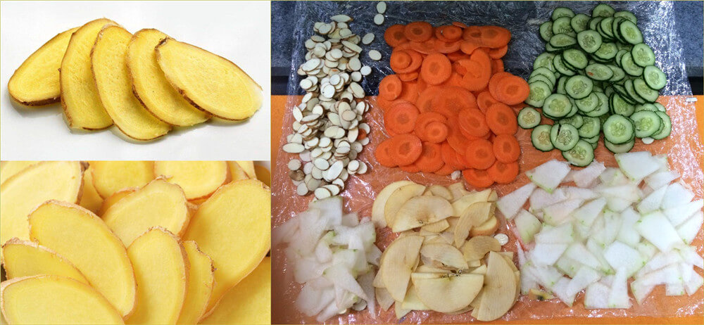 姜切片和其他植物切片可以通过姜切片机加工